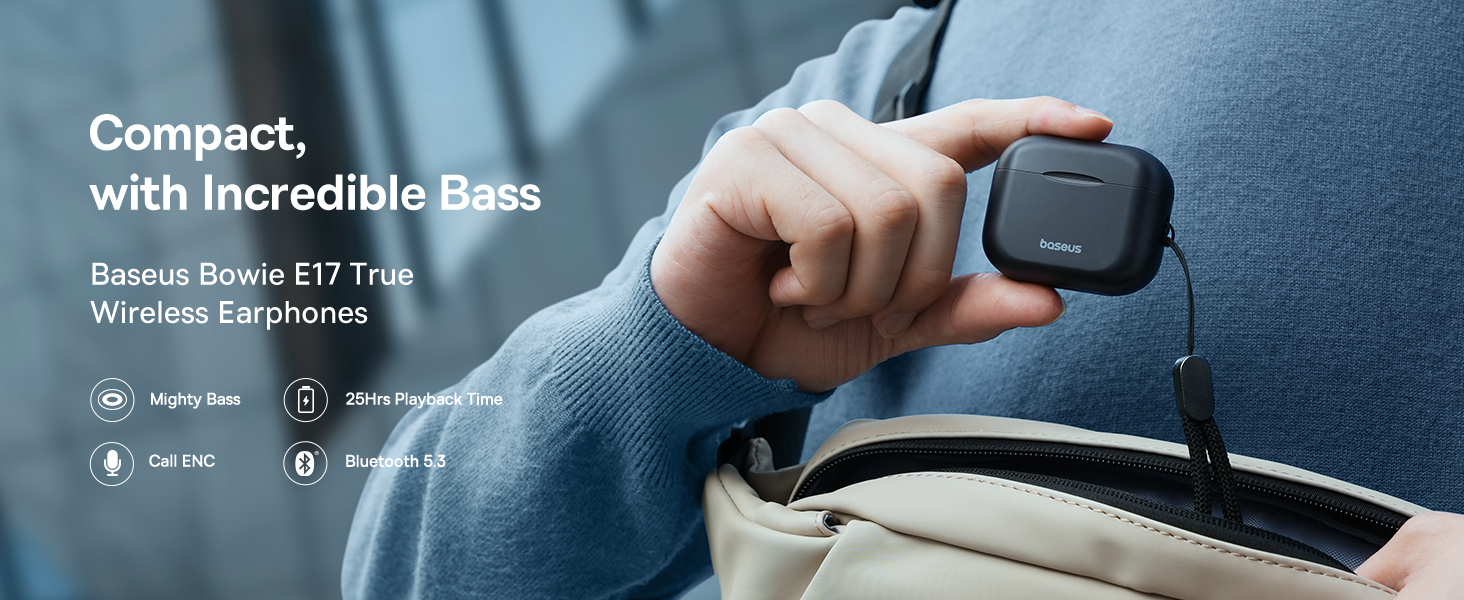 Baseus Bowie E17 True Wireless Bluetooth Earphones With Dual Mic ENC & Punchy Bass