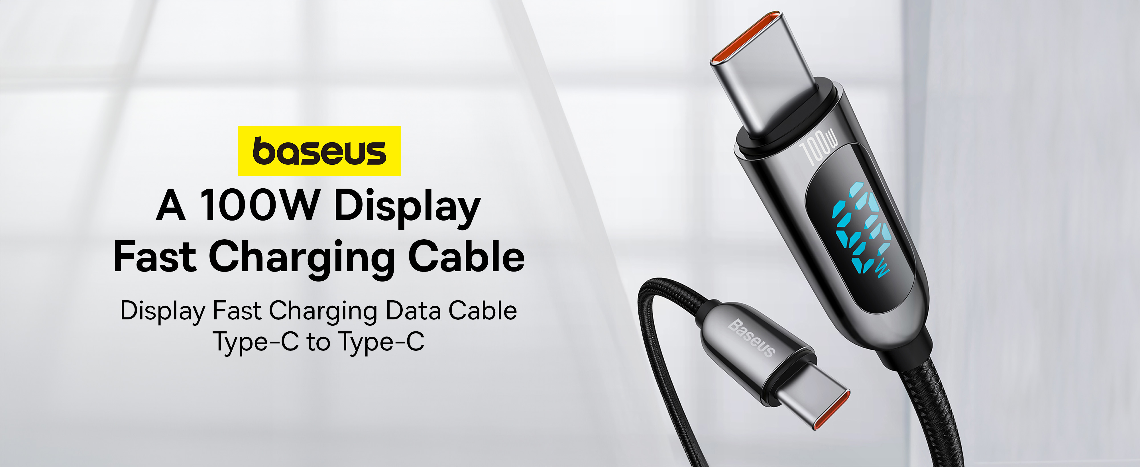 Baseus Display Fast Charging Data Cable Type-C to Type-C 100W (2m) Black